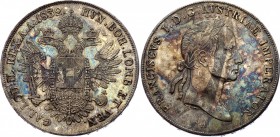 Austria Thaler 1832 A - Wien
KM# 2165, Silver; Franz II (I) Obv: Ribbons on wreath hang behind neck Rev: Crowned imperial double eagle; Nice violet p...