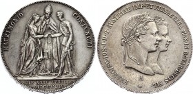 Austria 1 Gulden 1854 A - Wien
X# M1; Silver; Franz Joseph I Wedding; AUNC with Amazing Gray Toning