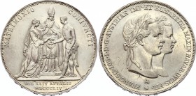 Austria 2 Gulden 1854 A - Wien
X# M3; Silver; Wedding of Franz Joseph and Sissi