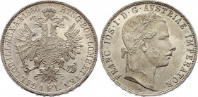 Austria 1 Florin 1860 A - Wien
KM# 2219; Silver; Franz Joseph I; UNC with Full Mint Luster
