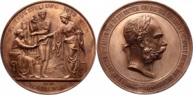 Austria Medal "Vienna World Exposition - For Services" 1873 
Bronze 129.28g 70mm; Medal commemorating the Vienna World Exposition of 1873. Made by Ka...