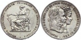 Austria 2 Gulden 1879 
X# M5; Silver; Franz Joseph I - Silver Wedding Jubilee