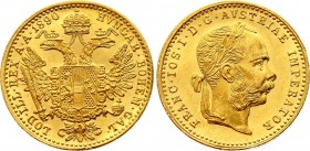 Austria Ducat 1890 
KM# 2267; Franz Joseph I. Gold (.986), 3.49g. UNC with full mint luster. Mintage 373,860.