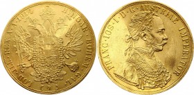 Austria 4 Ducat 1914 
KM# 2276; Gold (.986) 13.79g 40mm; Franz Joseph I