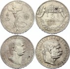Austria-Hungary Lot of 2 Coins 1900 -1908
5 Corona 1908 & 5 Korona 1900; Silver; Franz Joseph I