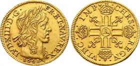 France Louis D'or 1641 A
KM# 105; Gold 6,68g.; Louis XIII; laureate head with short curl; Rare