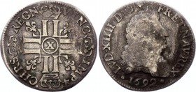 France 1/4 Ecu 1692 X
KM# 270.13; Silver; Louis XIIII