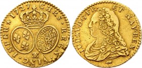 France 1/2 Louis D'or 1727 
KM# 488.16; Gold 3,95g.; Louis XV Draped bust left Rev: Crown above two oval arms Mint: Besançon Note: Mint mark: Back to...