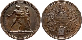 France Table Medal "Treaty of Peace Signed in Paris" 1814 
83.34g 56mm; By T Wyon Jr.; Peace halts a threatening Mars, TREATY OF PARIS SIGNED AT PARI...