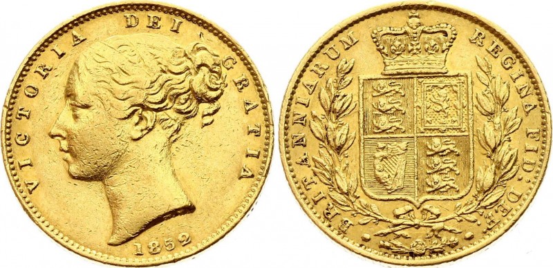 Great Britain 1 Sovereign 1852 
KM# 736; Gold (.917) 7.99g 22.05mm; Victoria