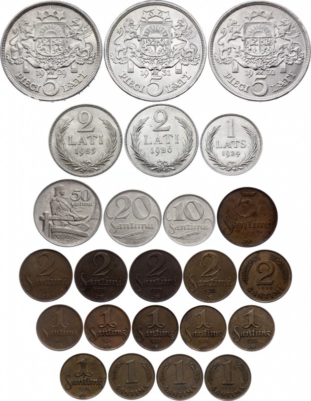 Latvia Lot of 24 Coins 1922 -1939
Excellent selection of coins of Latvia, both ...