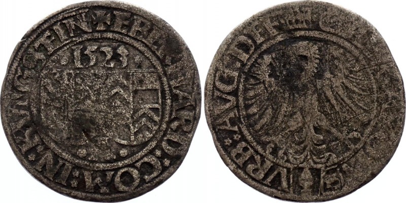 German States Augsburg 1 Batzen 1523 A
MB# 21; Silver