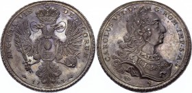 German States Augsburg Thaler 1743 
Dav# 1922; Forster# 535, Fo./S# 544; Silver; Stamp from J. Thiébaud. Crowned double eagle with sword, sceptre and...