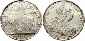 German States Augsburg Thaler 1744 
Dav# 1924; Forster# 543, Fo./S# 551; Silver; Stamp from J. Thiébaud. Town view of the east, about that beaming Go...