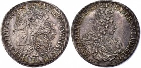 German States Bavaria Reichstaler Thaler 1695 
Dav# 6101; Wittelsbach# 1646; Silver; Maximilian II. Emanuel; UNC.