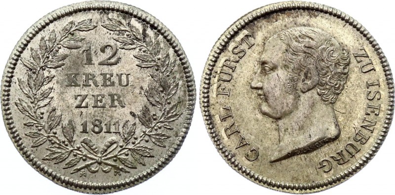 German States Isenburg 12 Kreuser 1811 
AKS# 3; J# 2; Silver; Carl Friedrich; U...