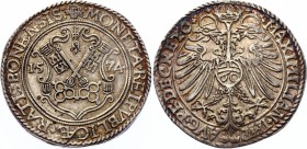 German States Regensburg - Reichsstadt 1 GuldenThaler 1574 
Dav# 108; Beckenbauer# 4102; Silver 24,41g.; As: Crossed town keys in Renaissance sign; R...