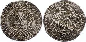German States Regensburg - Reichsstadt 1 GuldenThaler 1579 
Dav# 113; Beckenbauer# 4107; Silver 24,54g.; As: Crossed town keys in Renaissance sign; R...