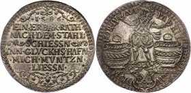 German States Regensburg - Reichsstadt 1 GuldenThaler 1586 
Beckenbauer# 4114; Silver; Luck harbour after the steel shooter's party. Coin master Jako...