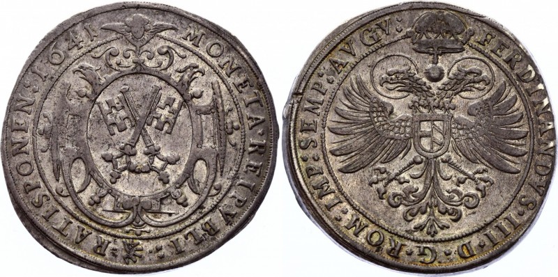 German States Regensburg - Reichsstadt Thaler 1641 
Dav# 5758; Beckenbauer# 612...