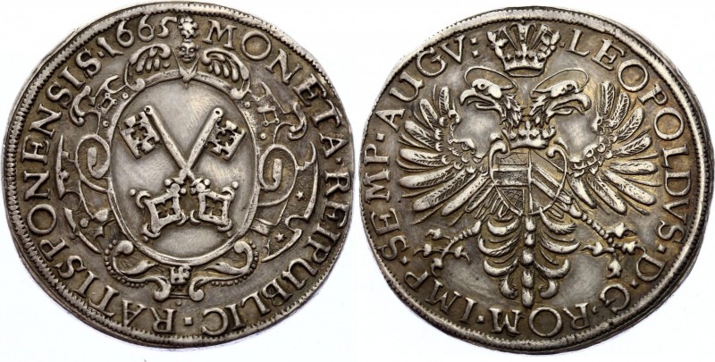 German States Regensburg - Reichsstadt Thaler 1665 MF
Dav# 5770; Beckenbauer# 6...