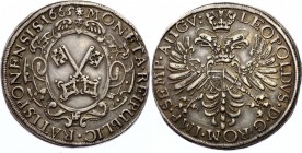 German States Regensburg - Reichsstadt Thaler 1665 MF
Dav# 5770; Beckenbauer# 6149; Silver 28,51g.; As: Town sign with crossed keys in richly decorat...