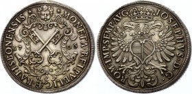 German States Regensburg - Reichsstadt Thaler 1706 
Dav# 2608; Beckenbauer# 6162; Silver 29,12g.; As: Town sign with crossed keys in richly decorated...