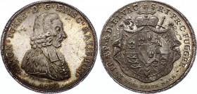 German States Regensburg - Bistum Thaler 1786 Anton Ignaz von Fugger-Glött
Dav# 2605; Kozinowski# 112; Silver 28,08g.; As: Half-length portrait in th...