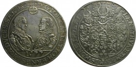 German States Saxe Coburg Eisenach Thaler 1577 
Dav# 9756; Johann Casimir und Johann Ernst 1572-1633. Silver, AUNC. Rare in this high grade.