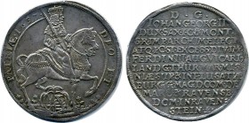 German States Saxony Thaler 1657 
Dav# 7630; Johann Georg II., 1656-1680. Reichstaler 1657, Dresden, auf das Vikariat. Silver, AU-UNC. Very rare in t...
