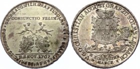 German States Solms-Laubach Thaler 1767 WWE
Dav# 2783; Joseph# 452; Silver 28,12g.; Value home, on the marriage of his son, the hereditary count Geor...