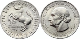 Germany - Weimar Republic Westphalia 50 Millionen Mark 1923 
J# N27; Aluminium 8g 44mm