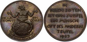 Germany - Weimar Republic Inflation Notzeiten "Wucherer" 1923 
21.65g 38mm; Engraver: Friedrich Wilhelm Hörnlein; With Amazing Toning