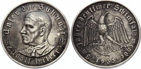 Germany - Third Reich Medal "Adolf Hitler" 1933 
Silver (.900) 21.59g 36mm; Engraver: O. Glöckler; Half-length portrait of Adolf Hitler / Eagle with ...