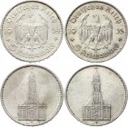 Germany - Third Reich Lot of 2 Coins 1934 -1935
5 Reichsmark 1934 E & 1935 G; Silver
