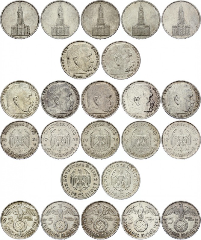 Germany - Third Reich Lot of 12 Silver Coins 1934 -1938
5 Reichsmark 1934 - 193...