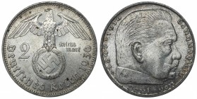 Germany - Third Reich 2 Mark 1936 D
KM# 93; Silver 8.00g; Mintage 840.000; Mint Munich; Mint Luster; UNC