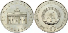 Germany Democratic Republic 20 Mark 1990 A DDR Rare
Gegenstempel / Overstriked "22.12.1994"; Mintage 10.000 Pcs; Opening of Brandenburg Gate at 22.12...