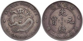 China - Anhwei 10 Cents 1897 
Y# 42; Silver 2,6g.; Rare