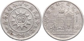 China - Fookien 20 Cents 1928 
Y# 389.2; Silver 5,30g.; Canton Martyrs