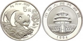 China 5 Yuan 1994 
KM# 621; Silver; Panda Series; BUNC