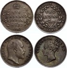 British India Lot of 2 Coins 1841 -1903
2 Annas 1841 - 1903; Silver