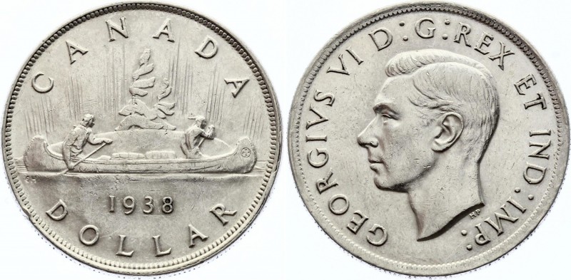 Canada 1 Dollar 1938 
KM# 37; Silver; Mint. 90,304; George VI; XF