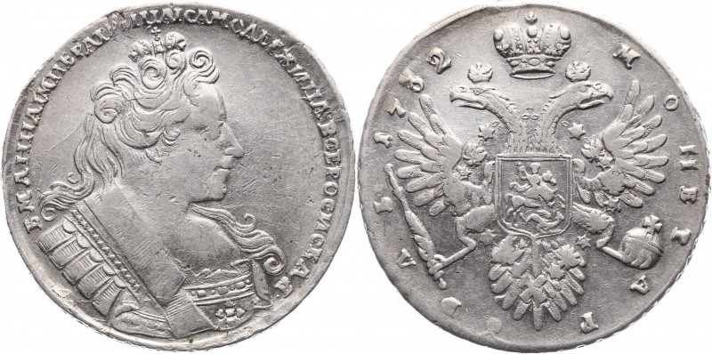 Russia 1 Rouble 1732 
Bit# 50; Silver 25,51g.; AUNC; Mint lustre; Attractive co...