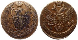 Russia 5 Kopeks 1795 EM
Bit# 649; Copper 56.48g