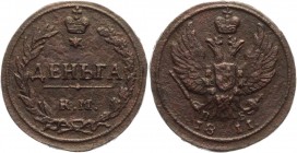 Russia Denga 1811 KM ПБ RRR Suzun Mint
Bit# 484 R1; 10 Roubles by Petrov; 10 Rouble Ilyin; Copper 3,51g.; Suzun mint; Outstanding collectible sample;...