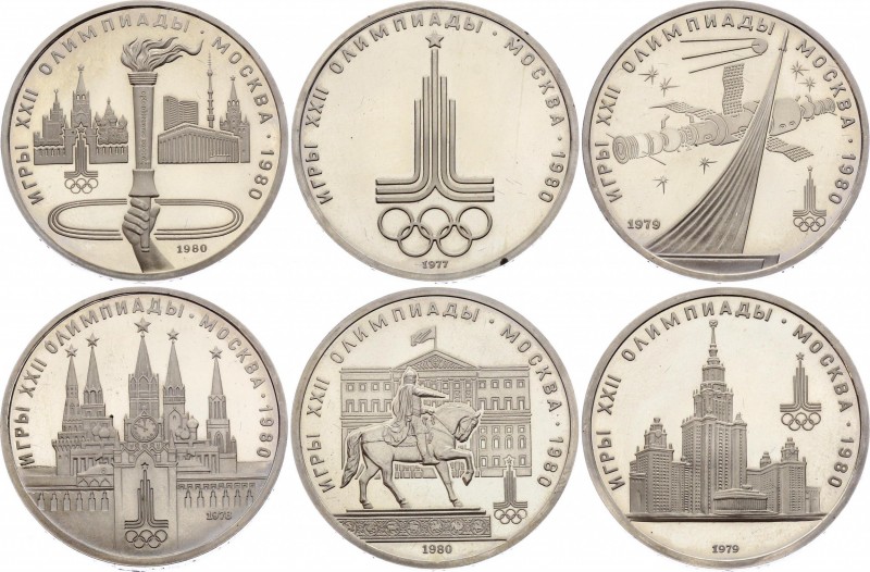 Russia - USSR Official Olympic Proof Set of 6 Olympic Coins 1977 - 1980 R!
1 Ro...