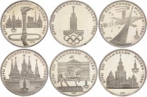 Russia - USSR Official Olympic Proof Set of 6 Olympic Coins 1977 - 1980 R!
1 Rouble 1977-1980; Proof; With Original Blue Box