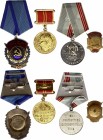 Russia - USSR Set of 4 Awards 
Order of Labor Red Banner, Medal Veteran of Labor, for distinct labor in memory of 100 years of Lenin, Badge of Belaru...