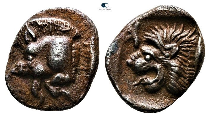 Mysia. Kyzikos circa 521-478 BC. 
Obol AR

10mm., 0,74g.

Forepart of boar ...